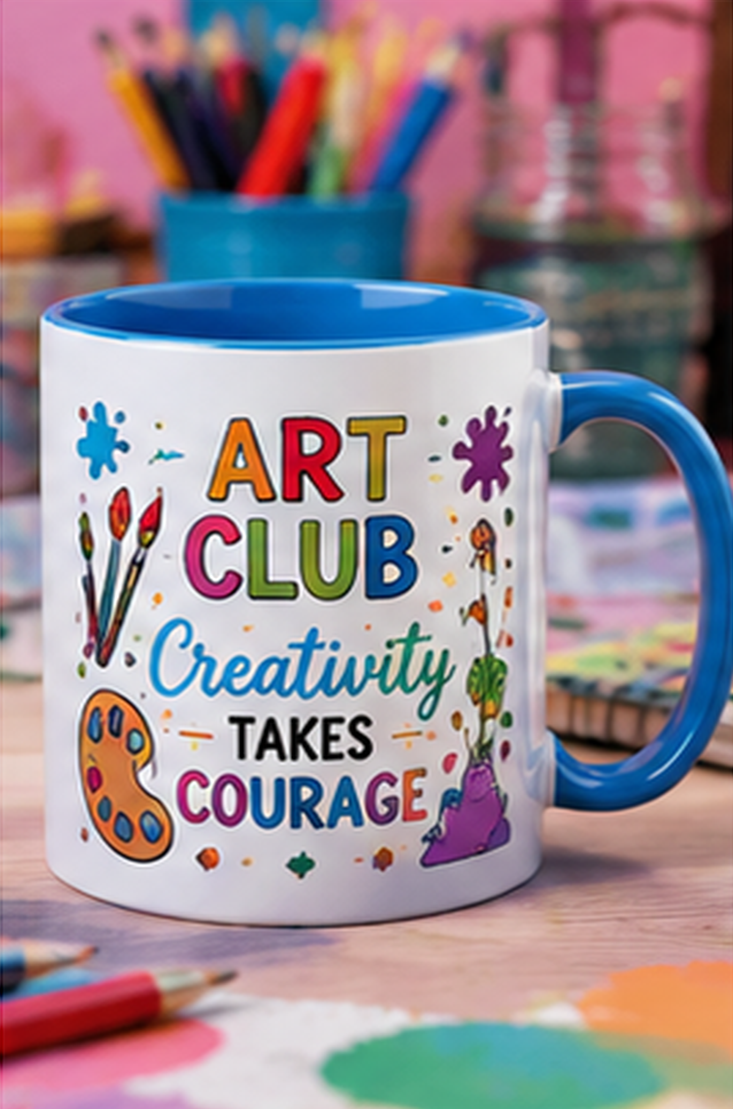 Art Club custom school mug — blue
